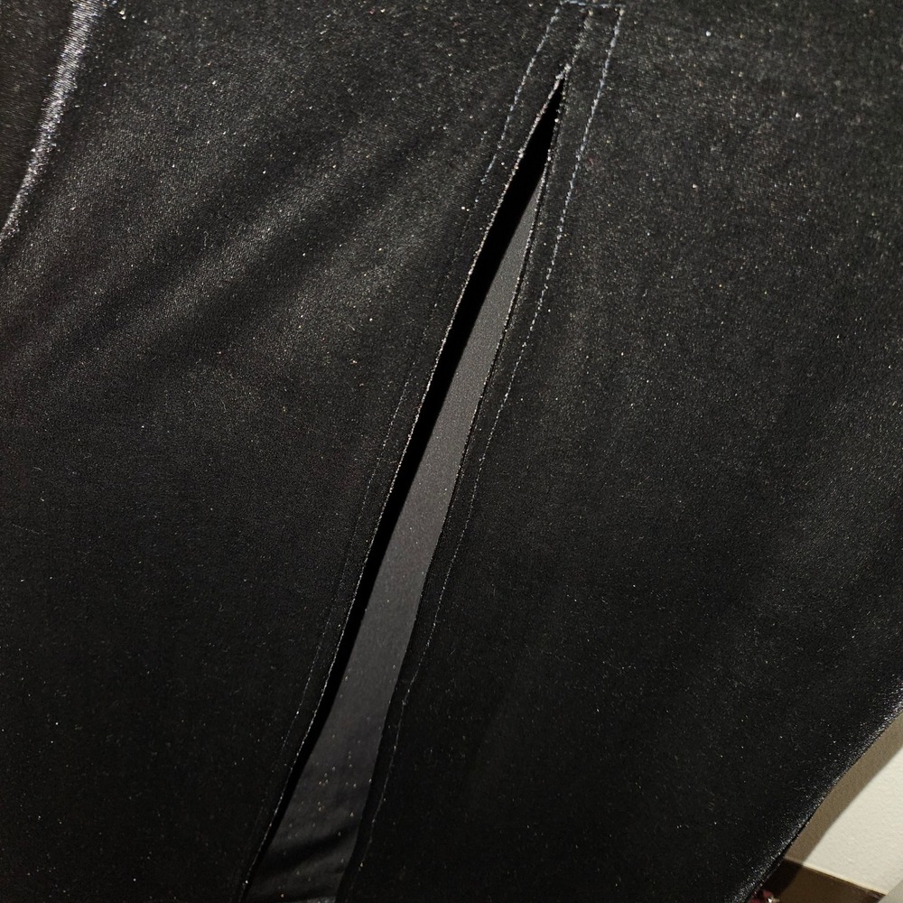 Vintage Status Collection Black Velvet Maxi Dress Silver Floral Formal - Picture 5 of 9